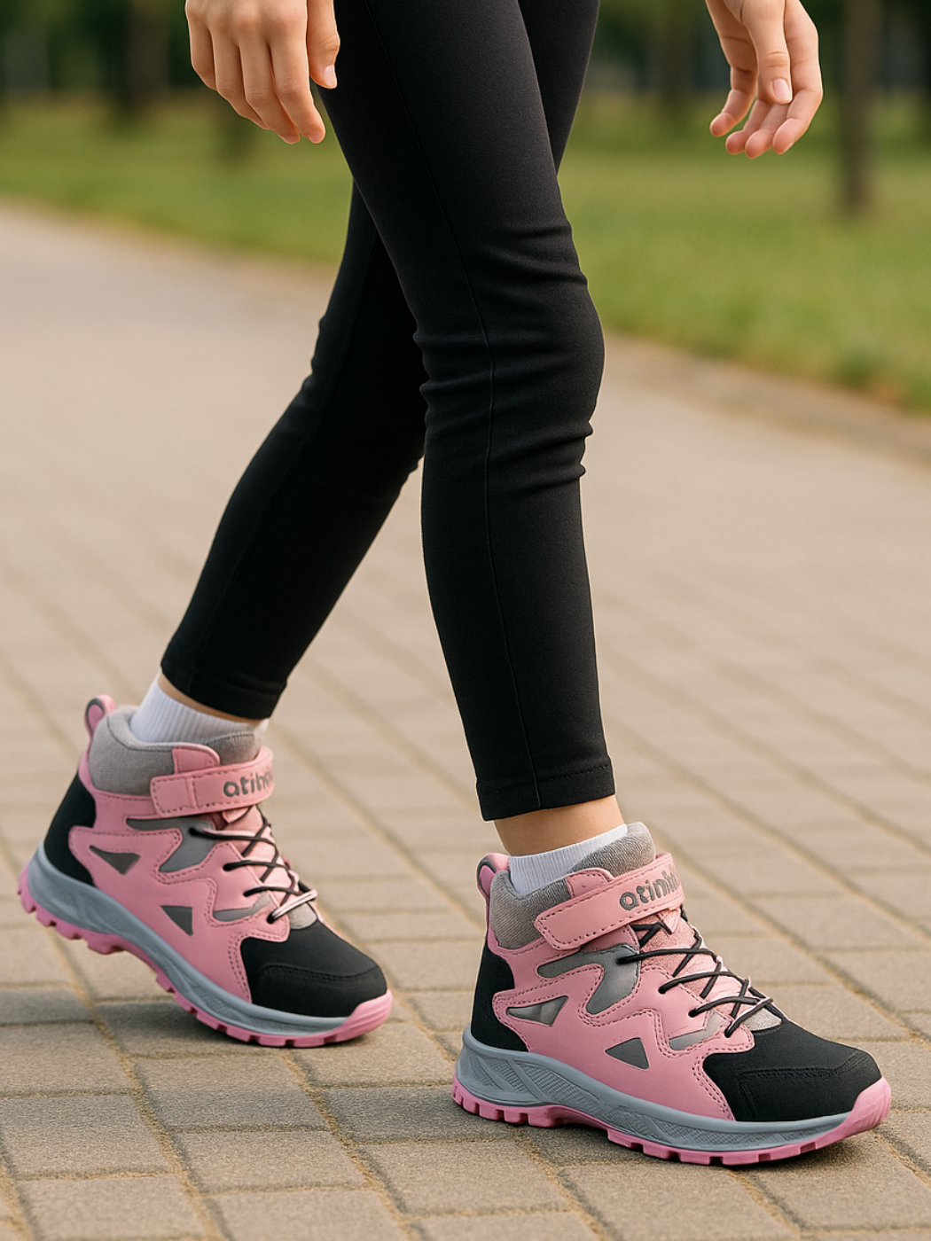 Pembe Outwear Konçlu Kız Çocuk Sneakers - Casabony Kids