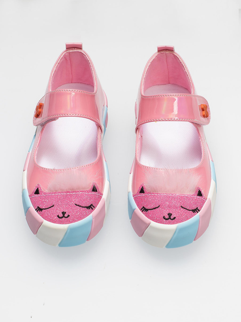 Pembe Rugan Simli 3d Kız Babet Sneakers - Casabony Kids
