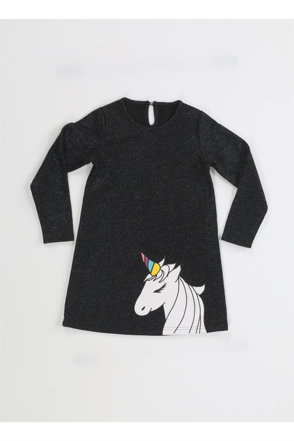 Princess Unicorn Laci Simli Kız Elbise - Casabony Kids