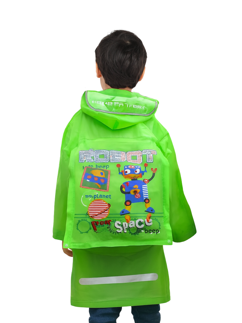 Robot Yeşil Erkek Çocuk Yağmurluk - Casabony Kids