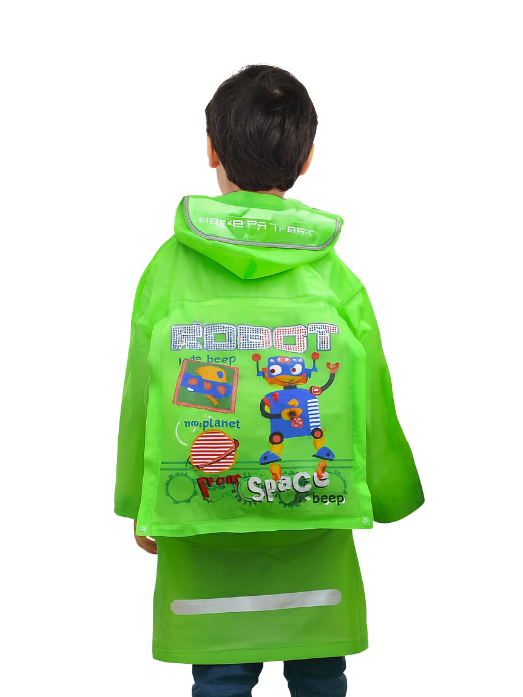 Robot Yeşil Erkek Çocuk Yağmurluk - Casabony Kids
