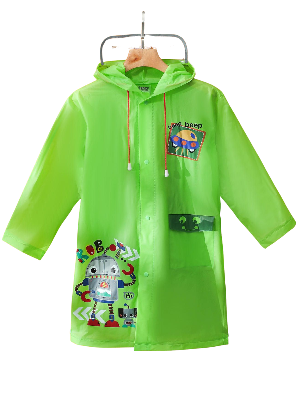 Robot Yeşil Erkek Çocuk Yağmurluk - Casabony Kids