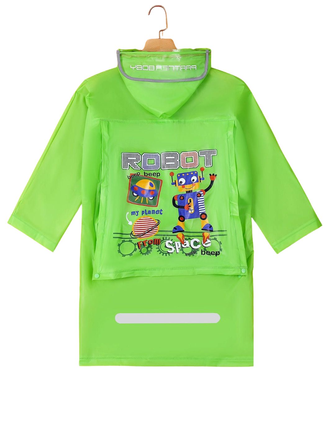 Robot Yeşil Erkek Çocuk Yağmurluk - Casabony Kids