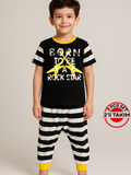 Rocker Çizgili Kapri + T-shirt Takım - Casabony Kids