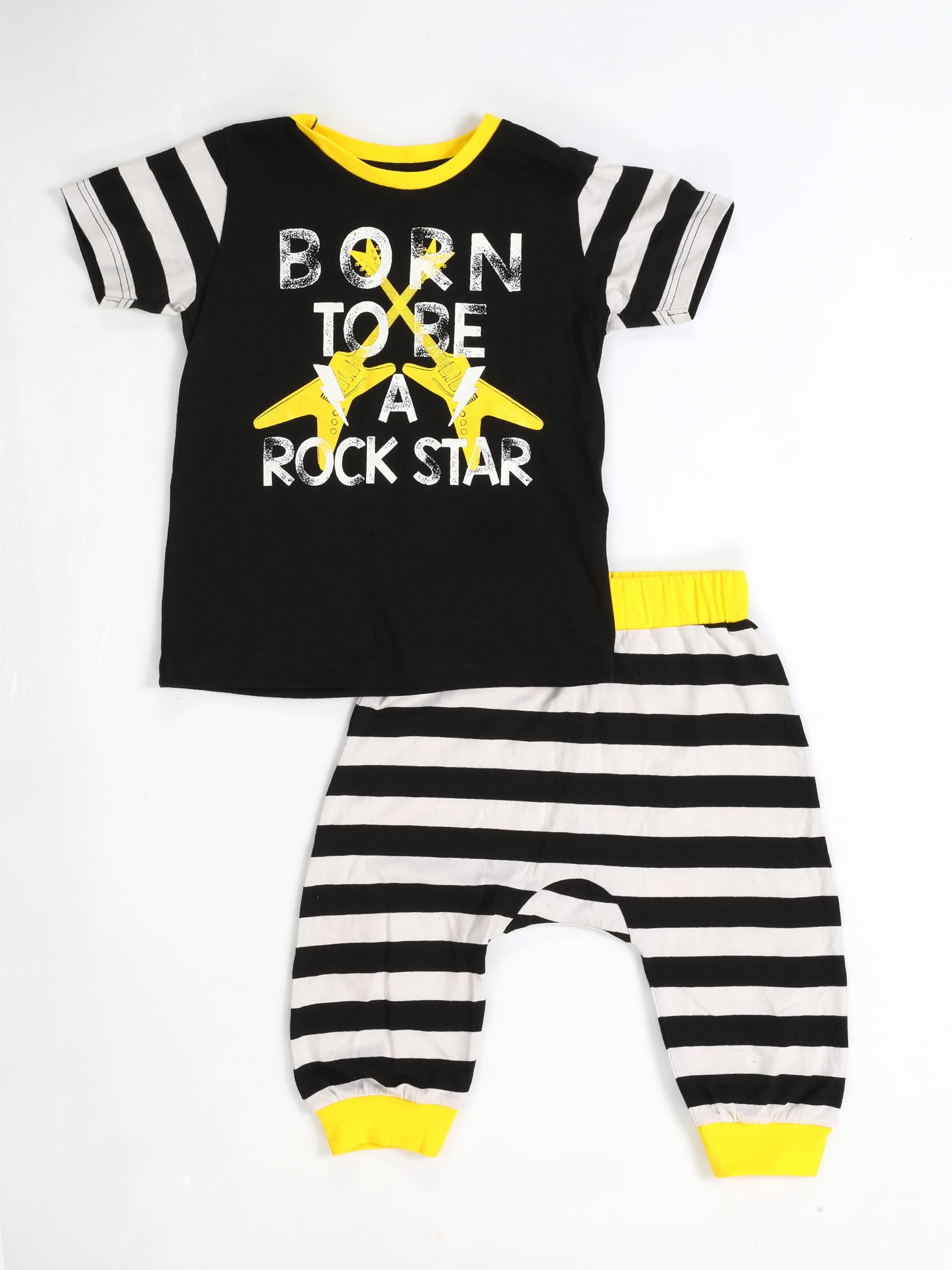 Rocker Çizgili Kapri + T-shirt Takım - Casabony Kids