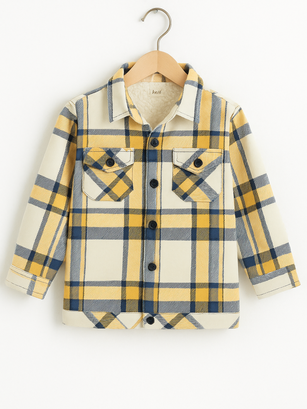 Sarı Ekose Unisex Çocuk Gömlek - Casabony Kids