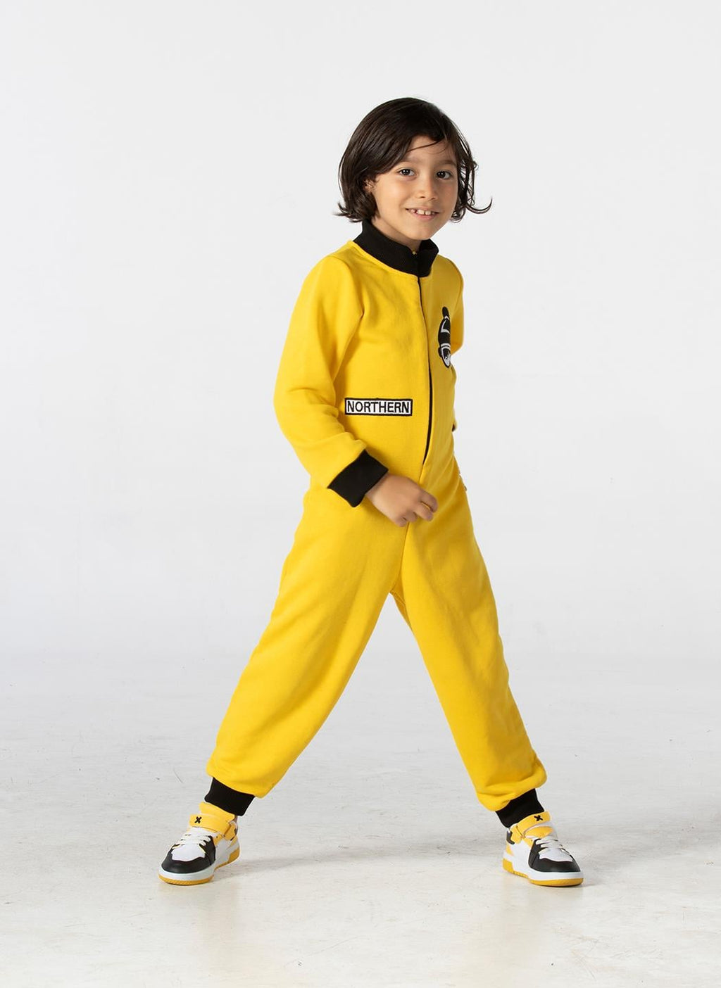 Sarı Uzay Erkek Çocuk Fermuarlı Tulum - Casabony Kids