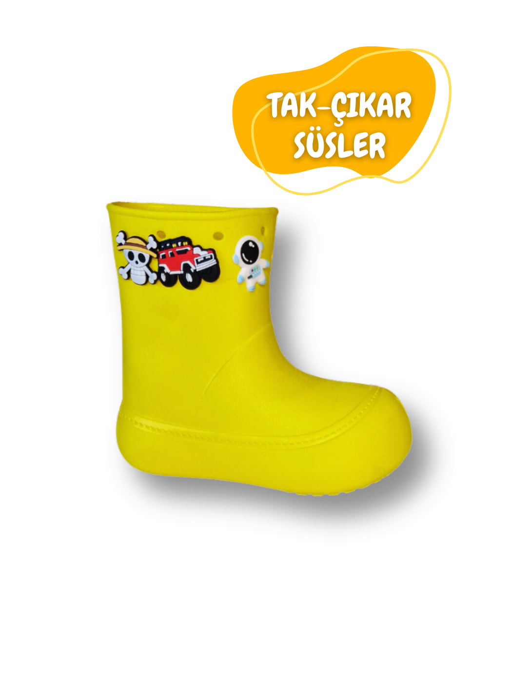 Sarı Yağmur Botu + Giraffe Çoraplı Set - Casabony Kids