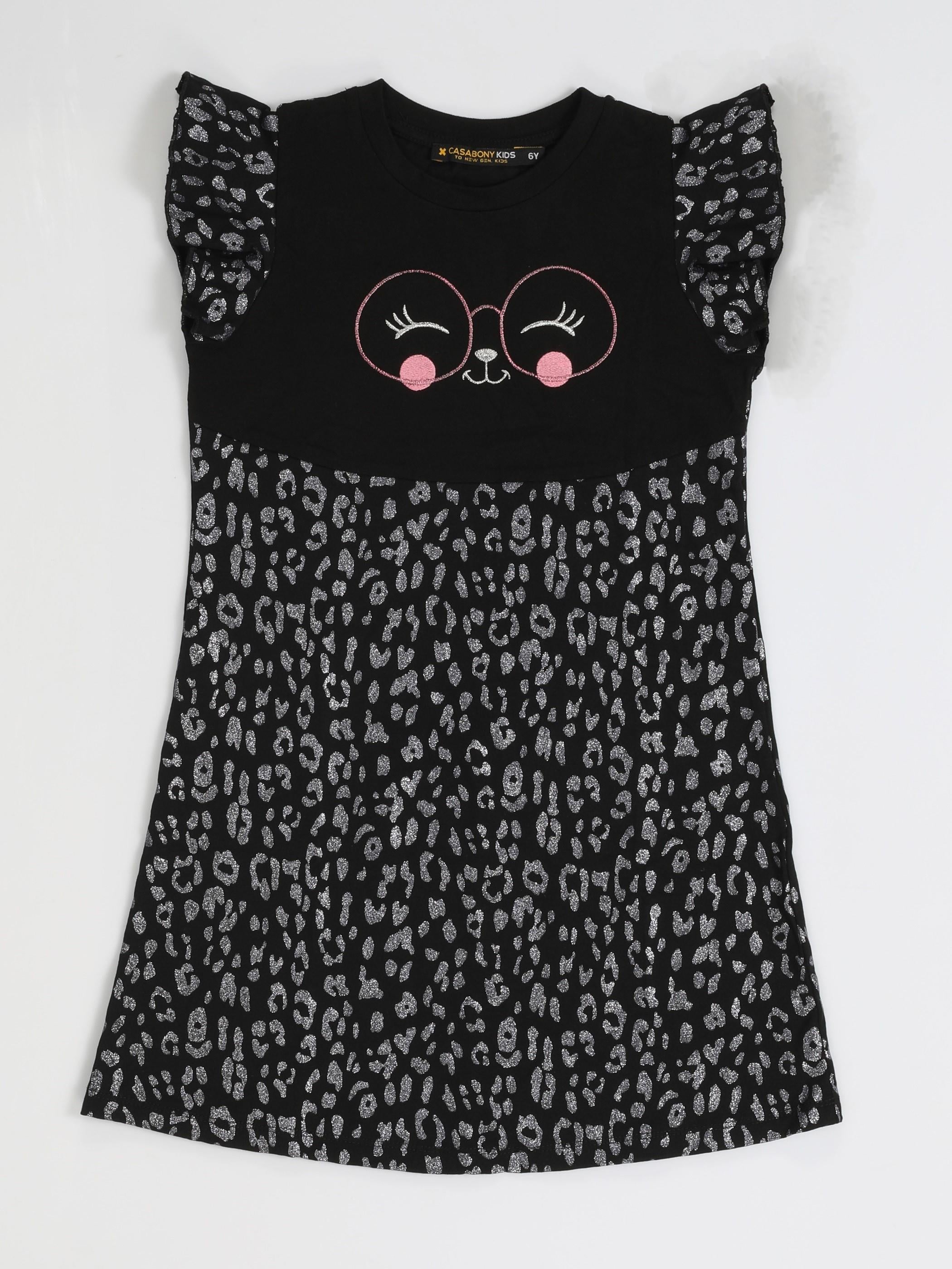 Shine Cat Simli Kız Çocuk Elbise - Casabony Kids