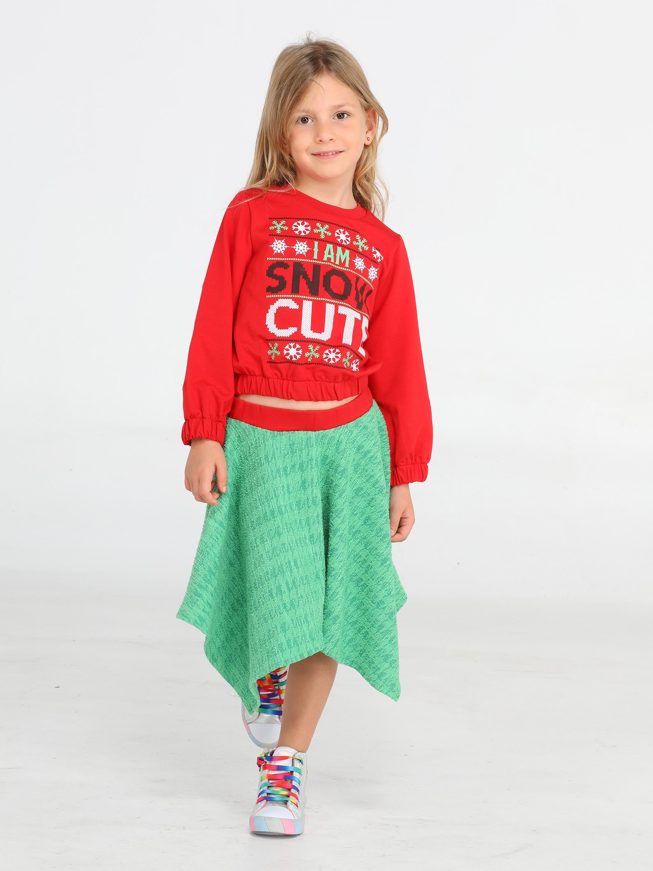 Snow Cute Kız Çocuk Etek + Sweatshirt Takım - Casabony Kids