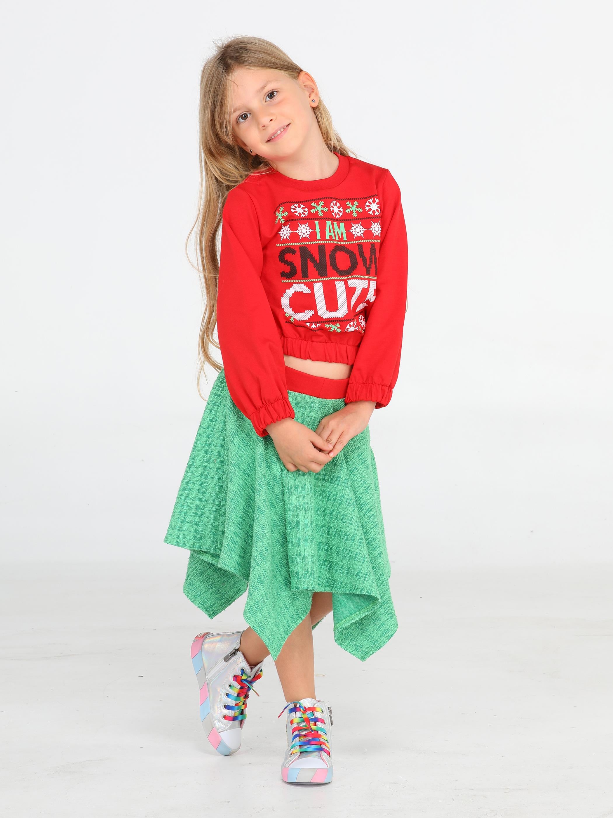 Snow Cute Kız Çocuk Etek + Sweatshirt Takım - Casabony Kids