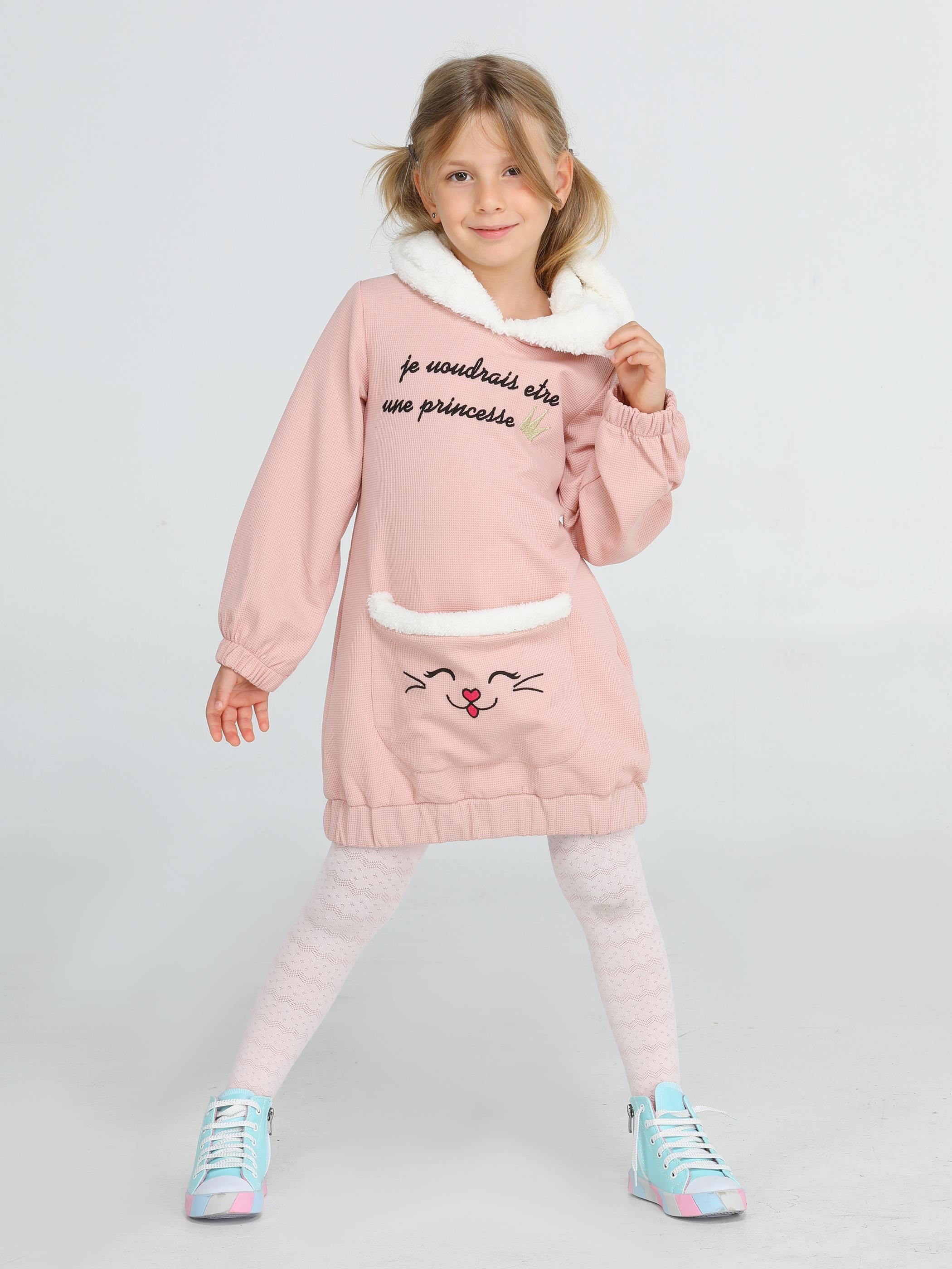 Somon Yumoş Prenses Hoodie Elbise - Casabony Kids