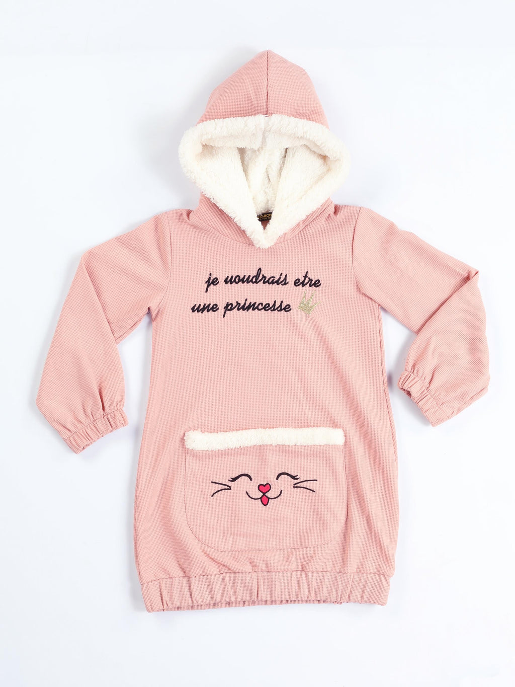 Somon Yumoş Prenses Hoodie Elbise - Casabony Kids