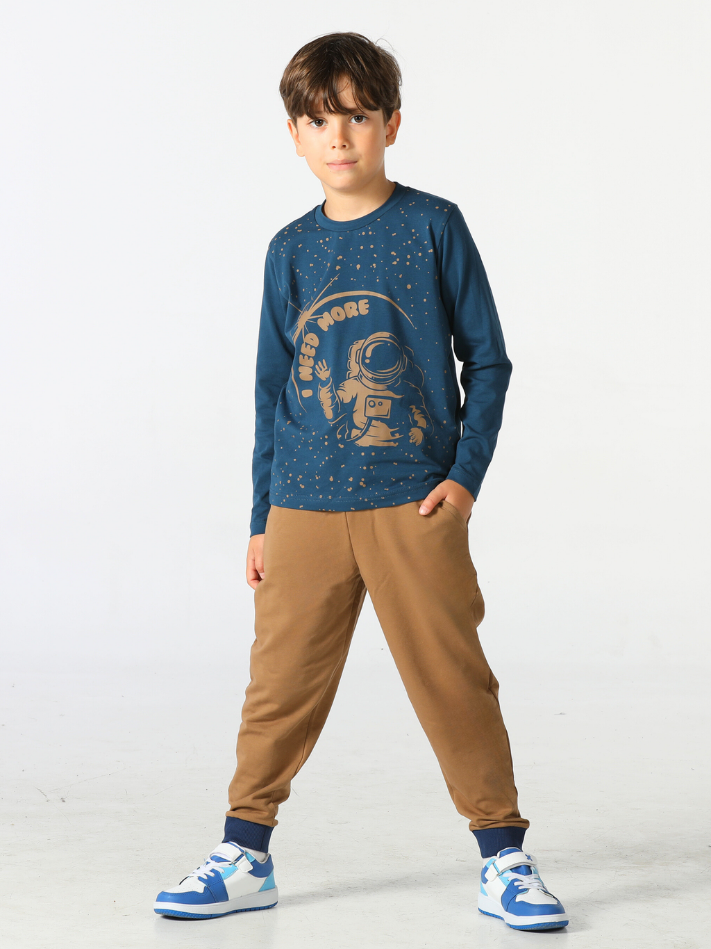 Space Baskılı Erkek Çocuk Pantolon Takım - Casabony Kids