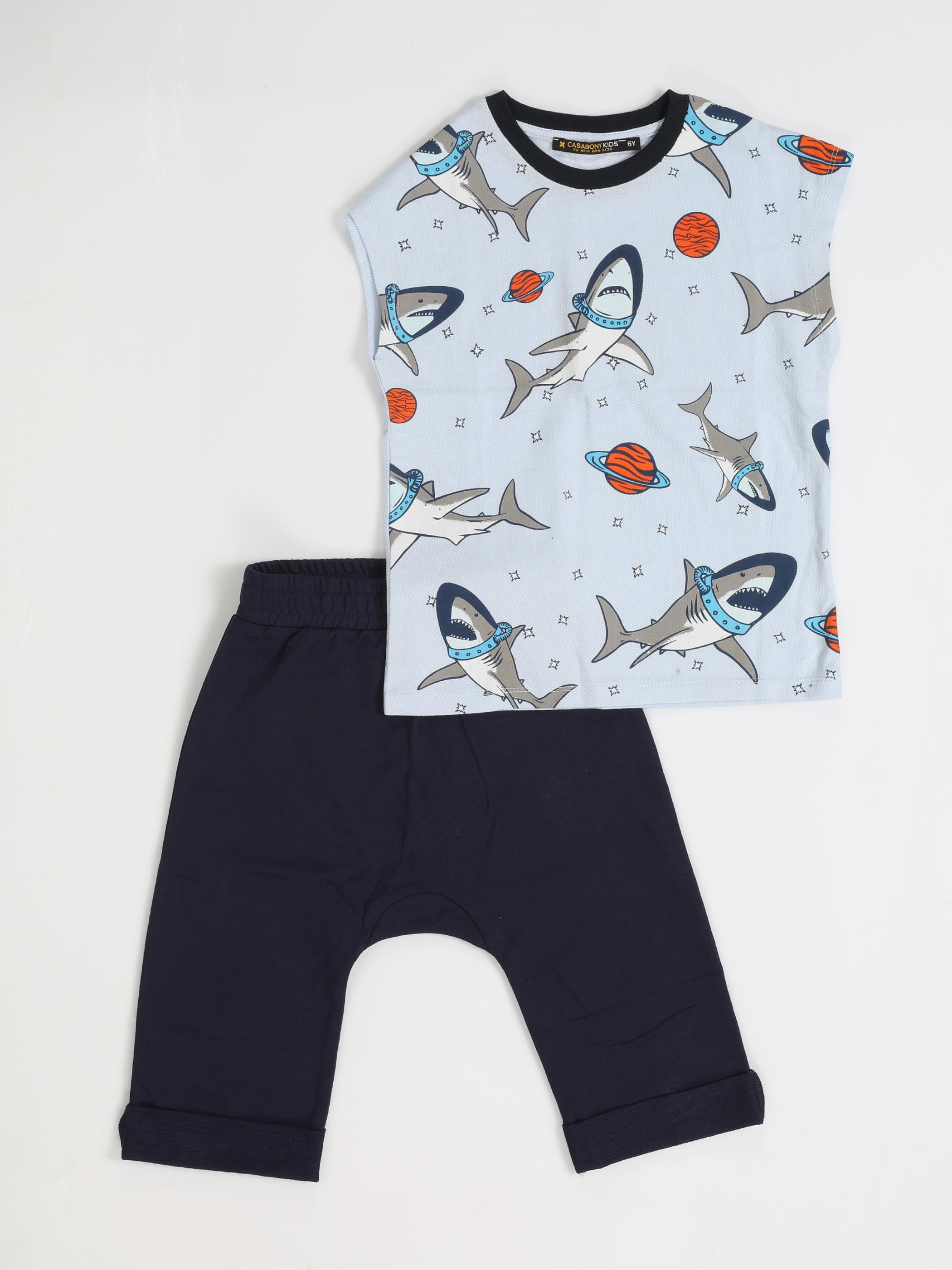 Space Shark Erkek Çocuk Kapri Takım - Casabony Kids