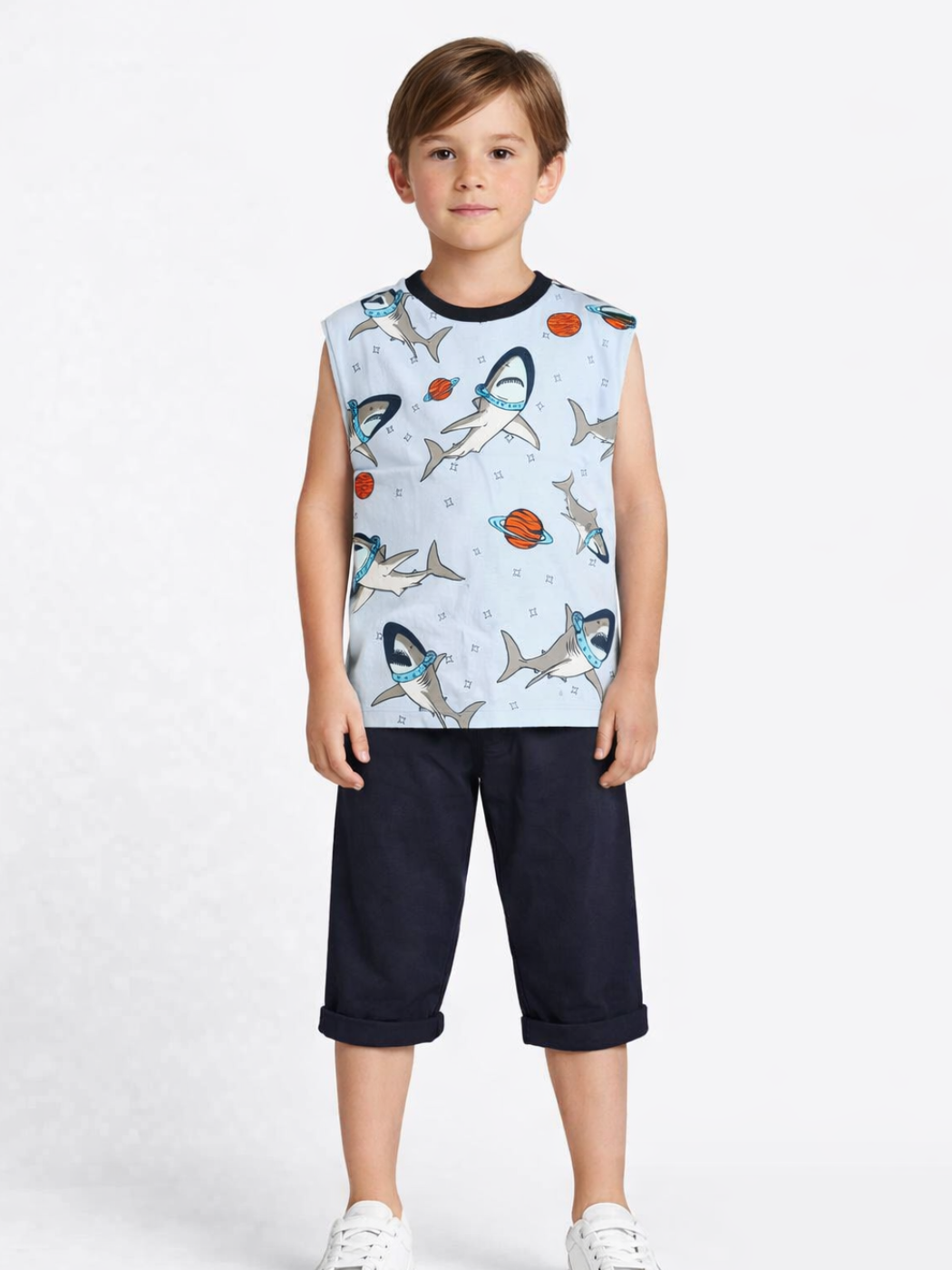 Space Shark Erkek Çocuk Kapri Takım - Casabony Kids
