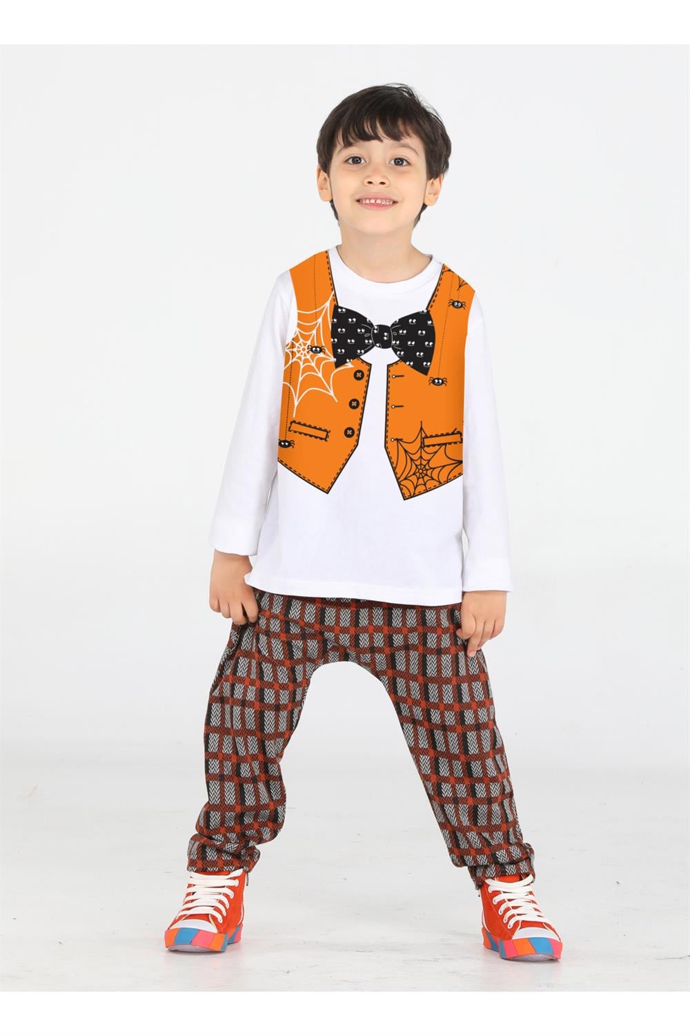 Spider Yelek Baskılı Pantolon + T-shirt Takım - Casabony Kids