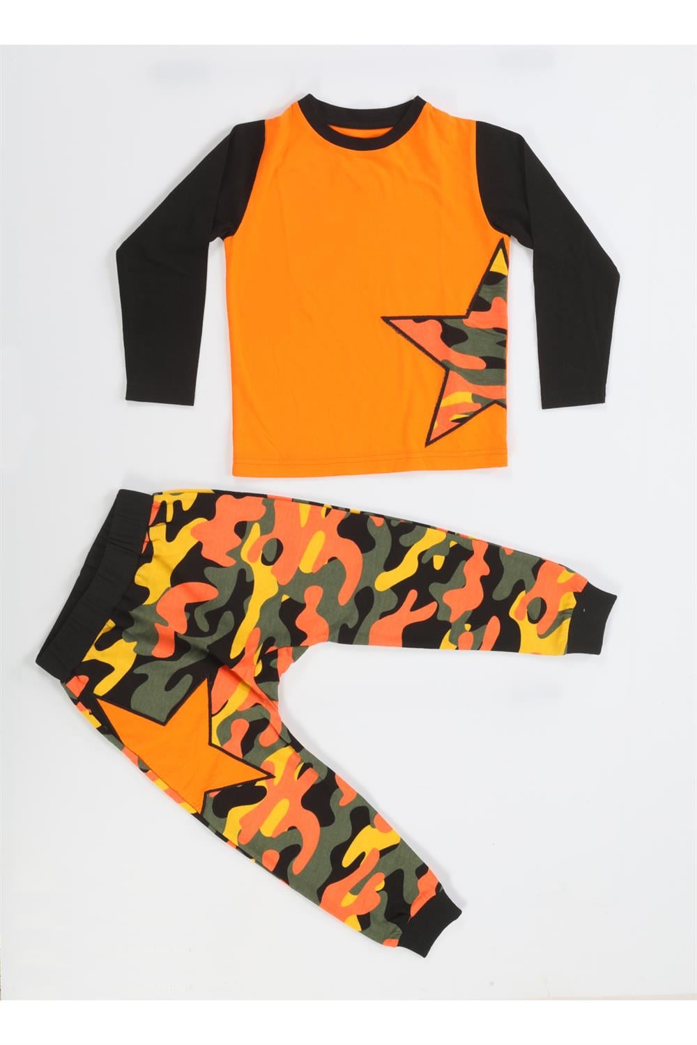 Star Kamuflaj Baggy Pantolon + T-shirt Takım - Casabony Kids