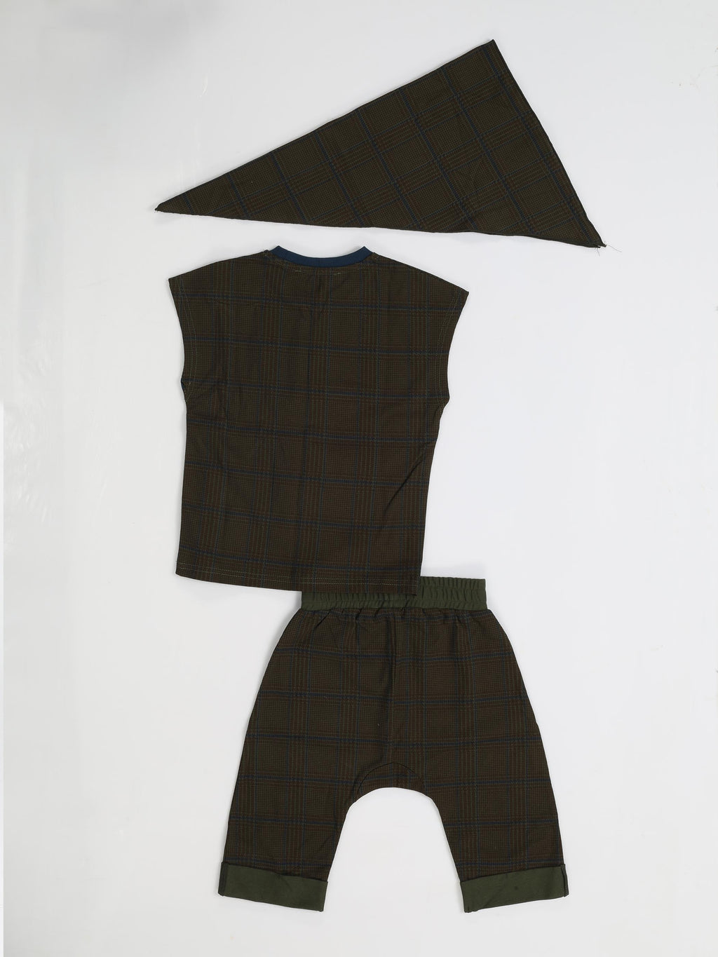 Star Khaki 3'lü Tshirt + Kapri +Bandanalı Takım - Casabony Kids