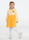 Sunflower Sarı Çizgili Kız Elbise - Casabony Kids
