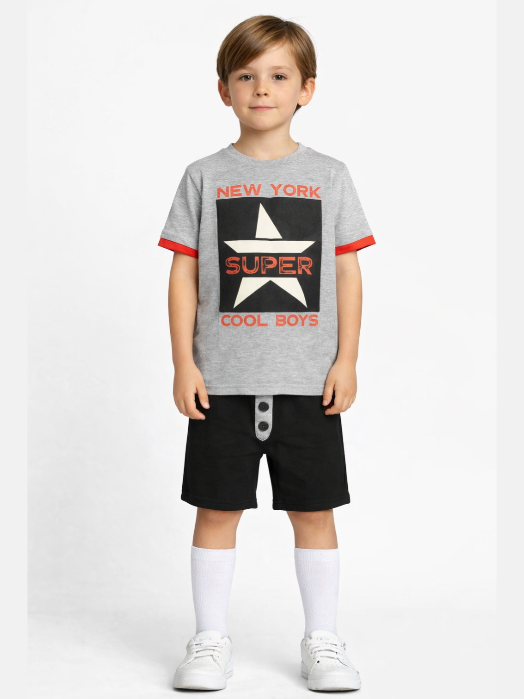 Super Star Erkek Çocuk Şort Takım - Casabony Kids