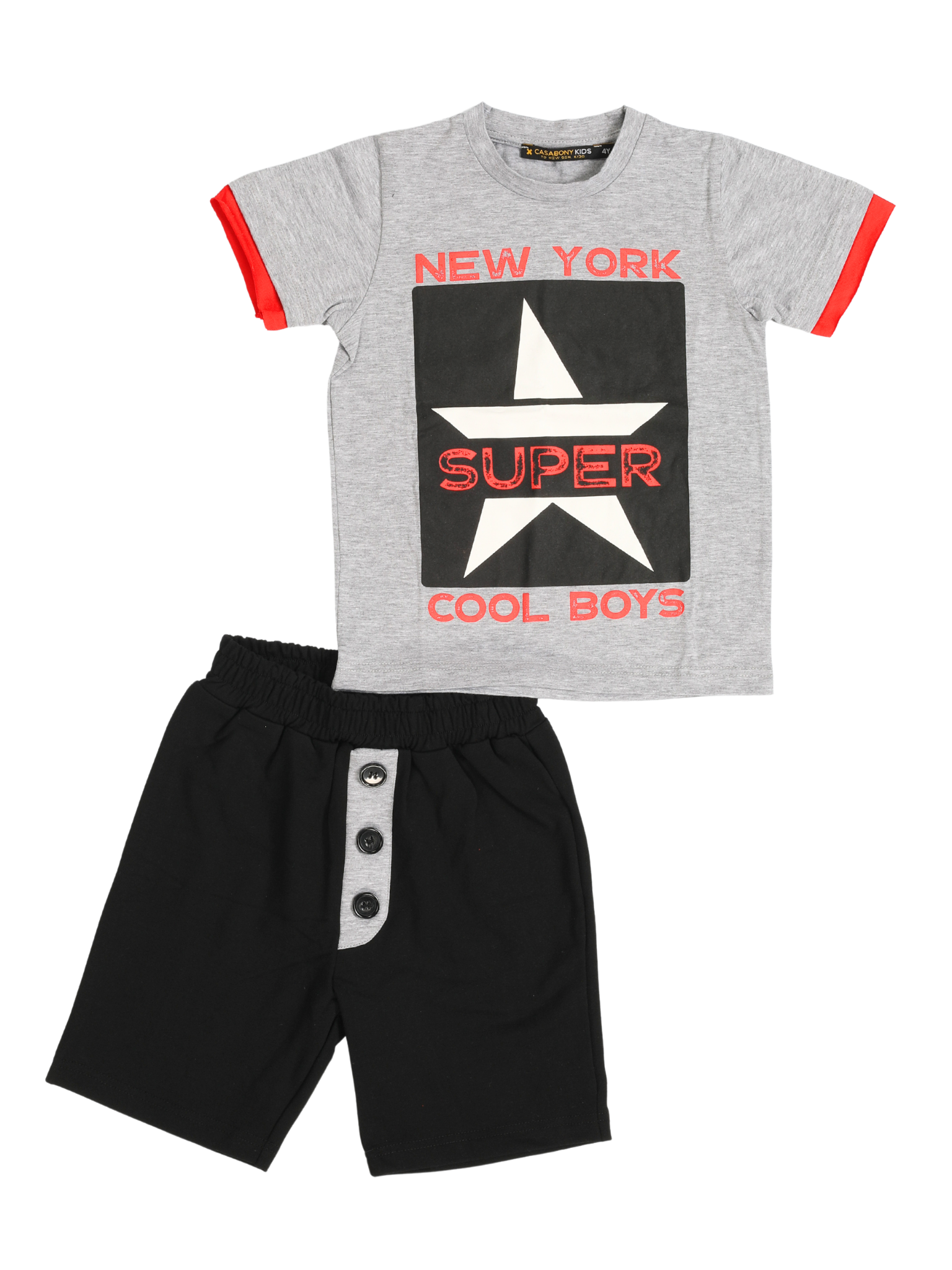 Super Star Erkek Çocuk Şort Takım - Casabony Kids