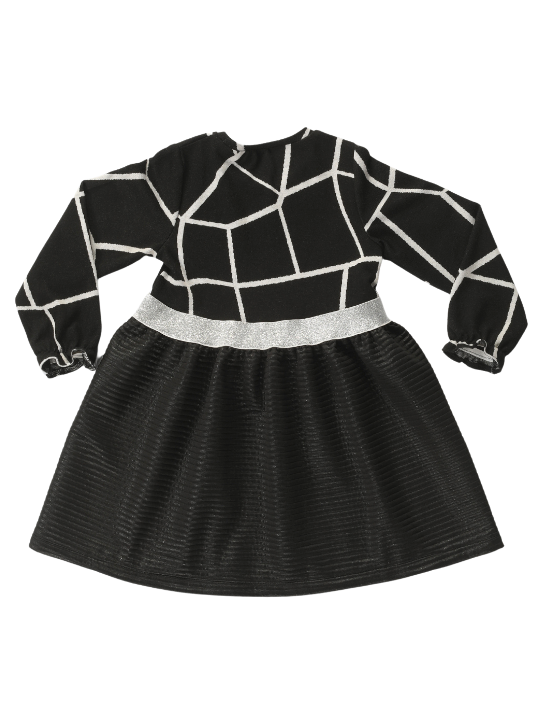 Swan Jakarlı Siyah Kız Çocuk Elbise - Casabony Kids