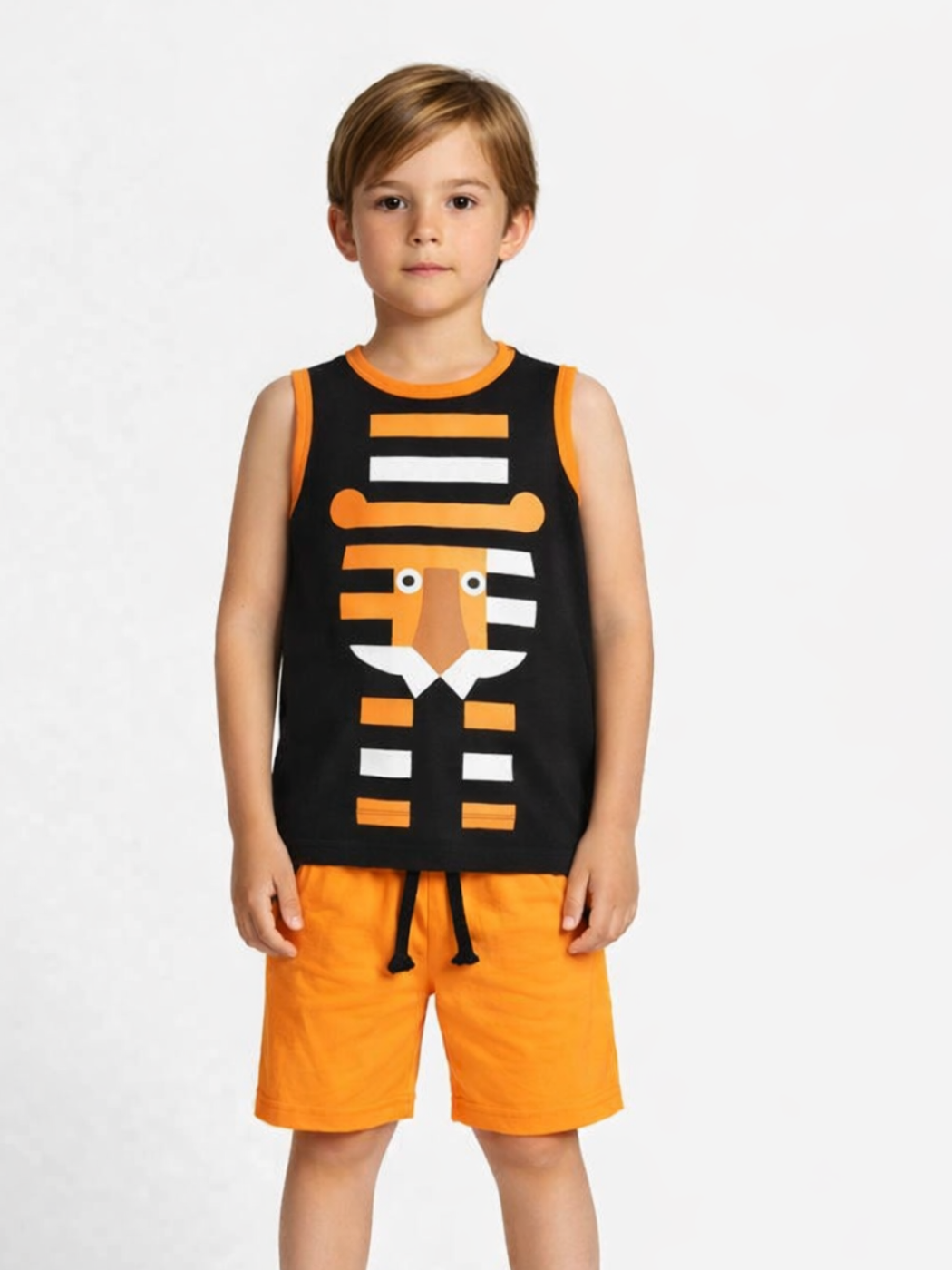 Tiger Çizgili Harem Şort Takım - Casabony Kids