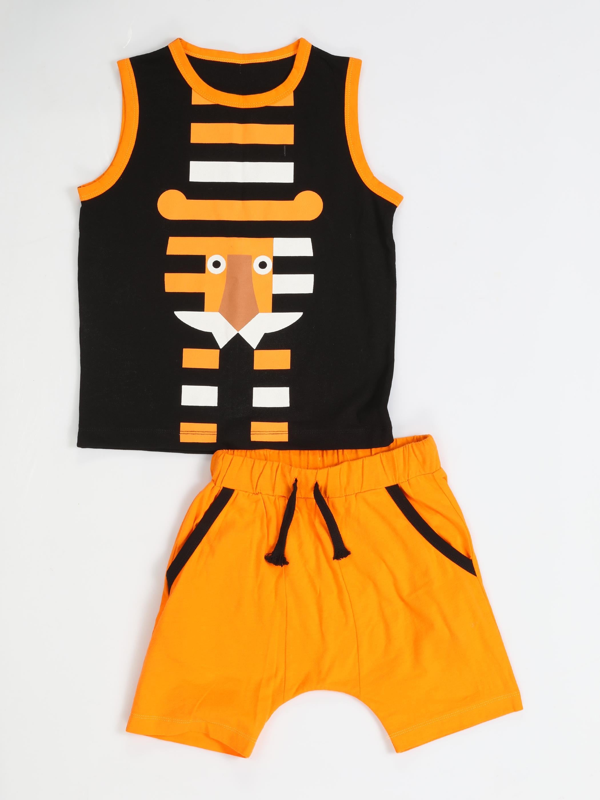 Tiger Çizgili Harem Şort Takım - Casabony Kids
