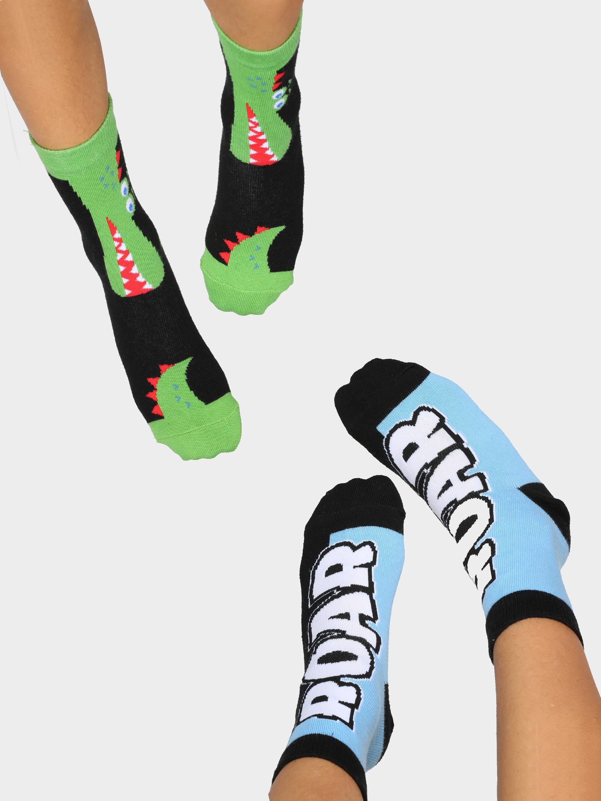 Timsah & Roar 2 'li Set Erkek Çocuk Pamuklu Çorap - Casabony Kids