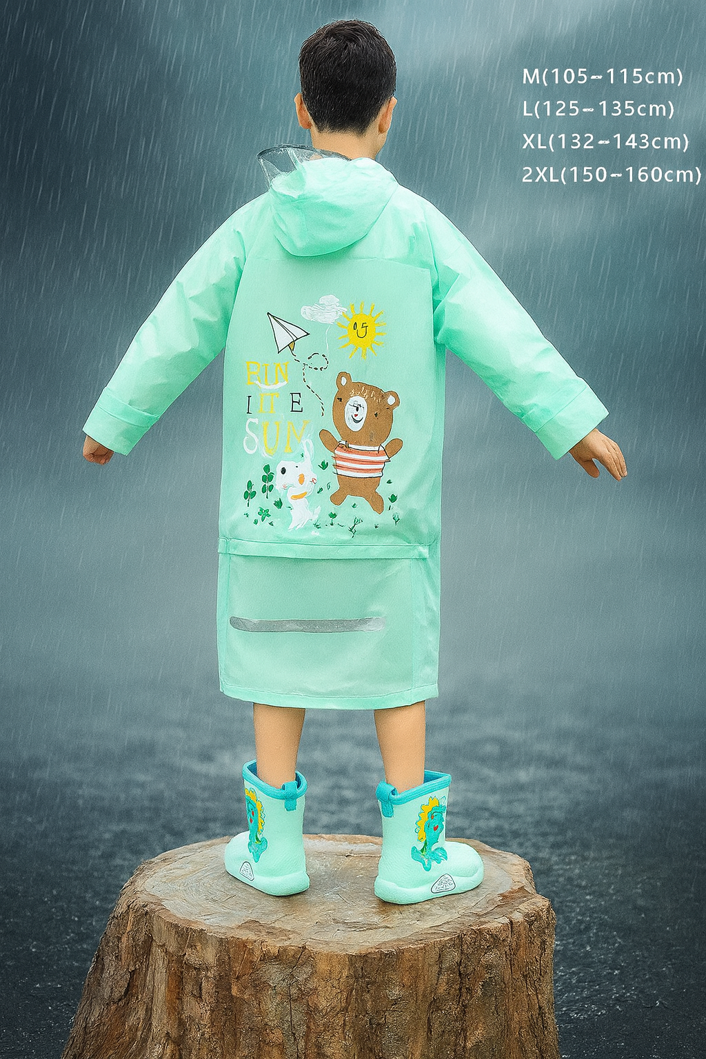 Turkuaz Unisex Çocuk Yağmurluk - Casabony Kids