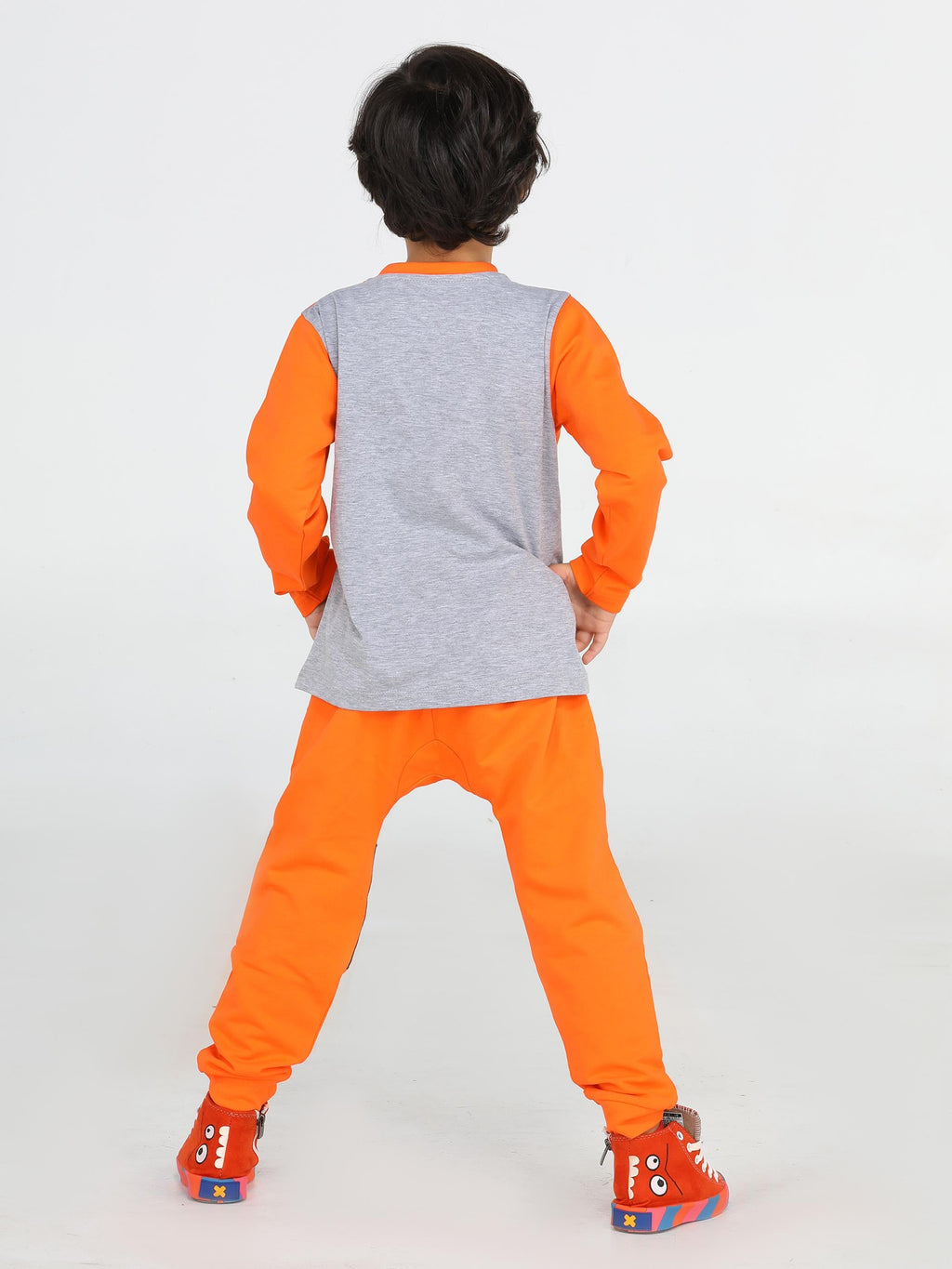 Turuncu Canavar Erkek Çocuk Pantolon Takım - Casabony Kids
