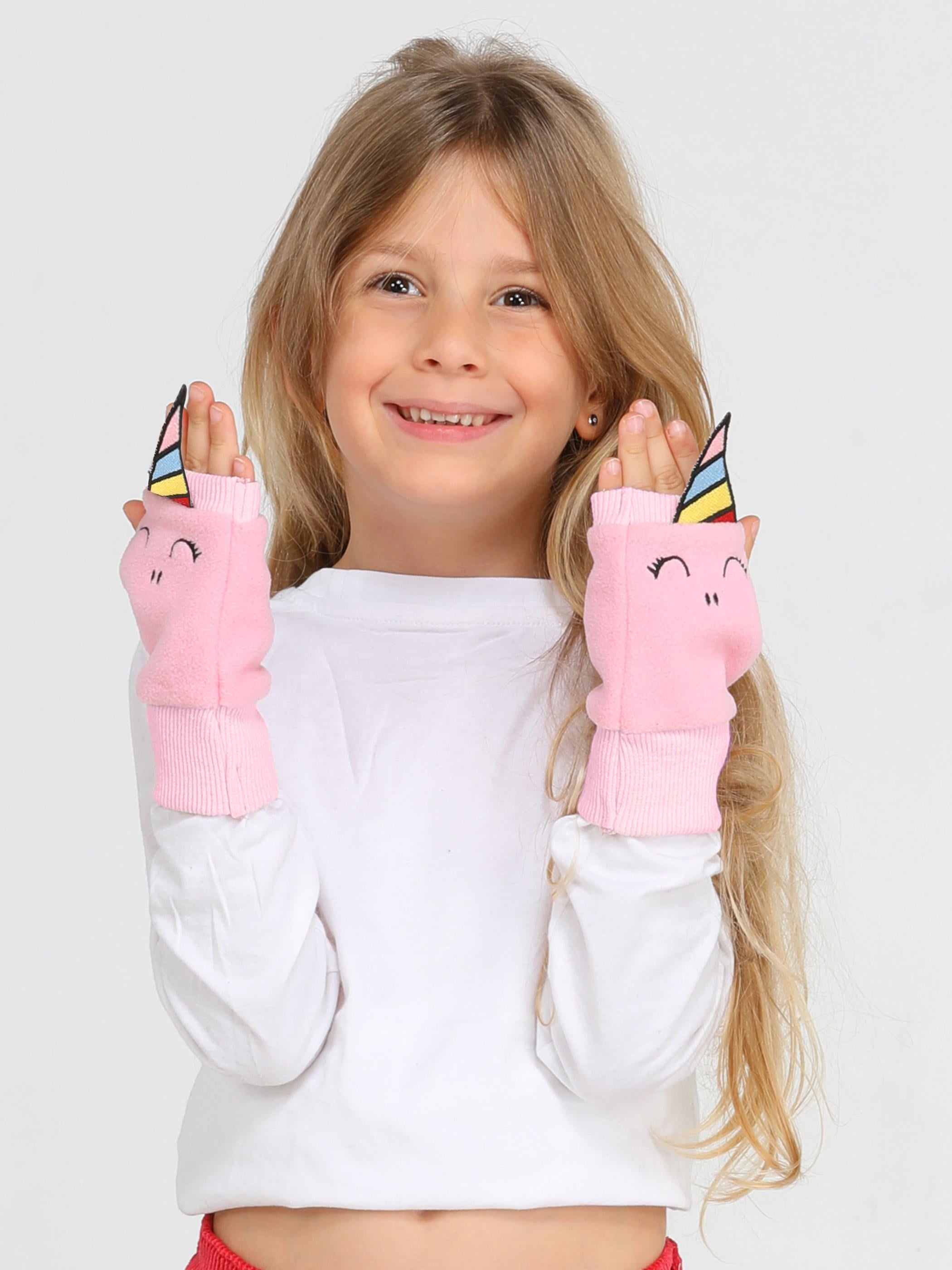 Unicorn 3d Kız Çocuk Polar Eldiven - Casabony Kids