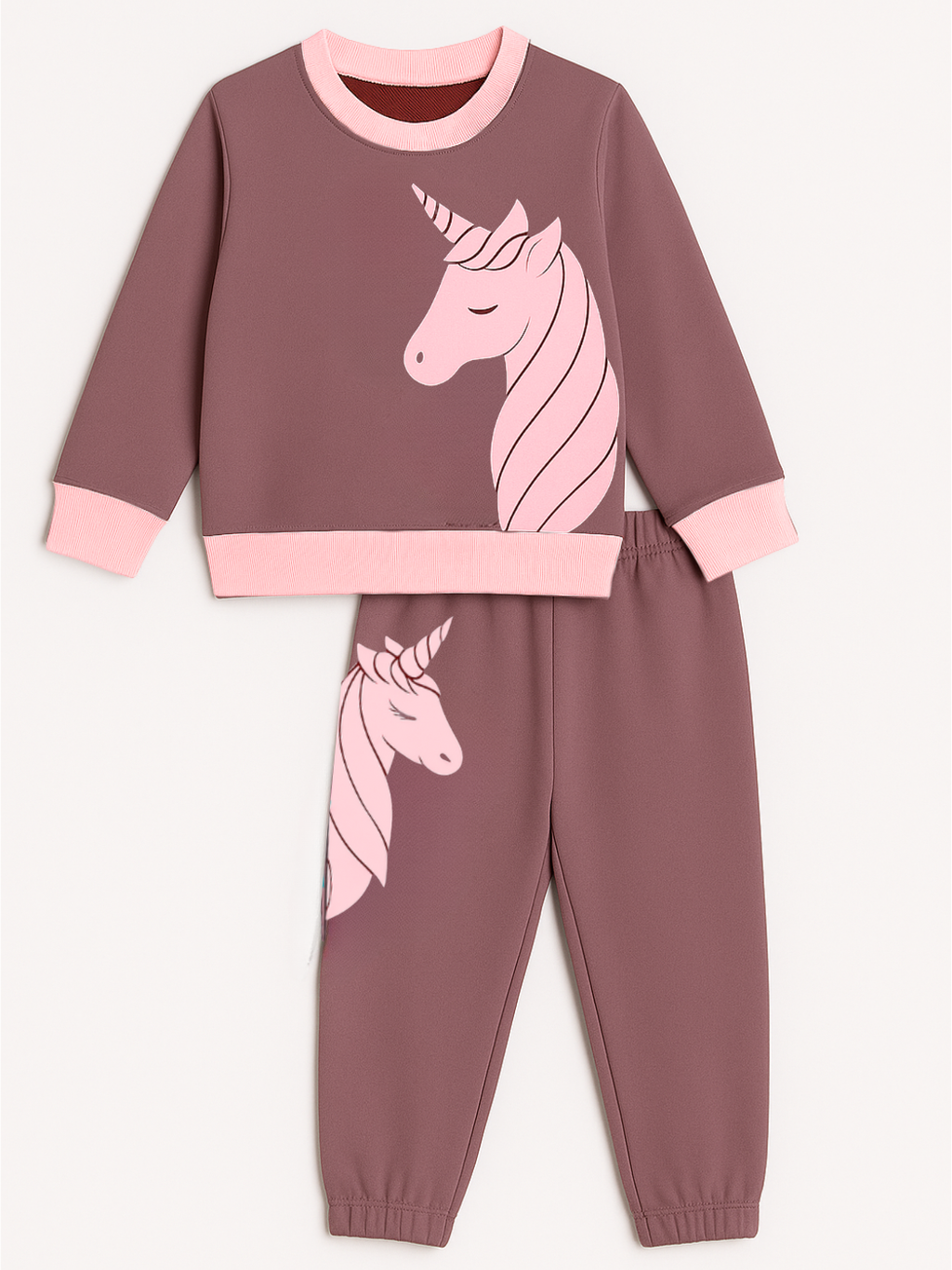 Unicorn 3d Lila Kız Çocuk Eşofman Takım - Casabony Kids