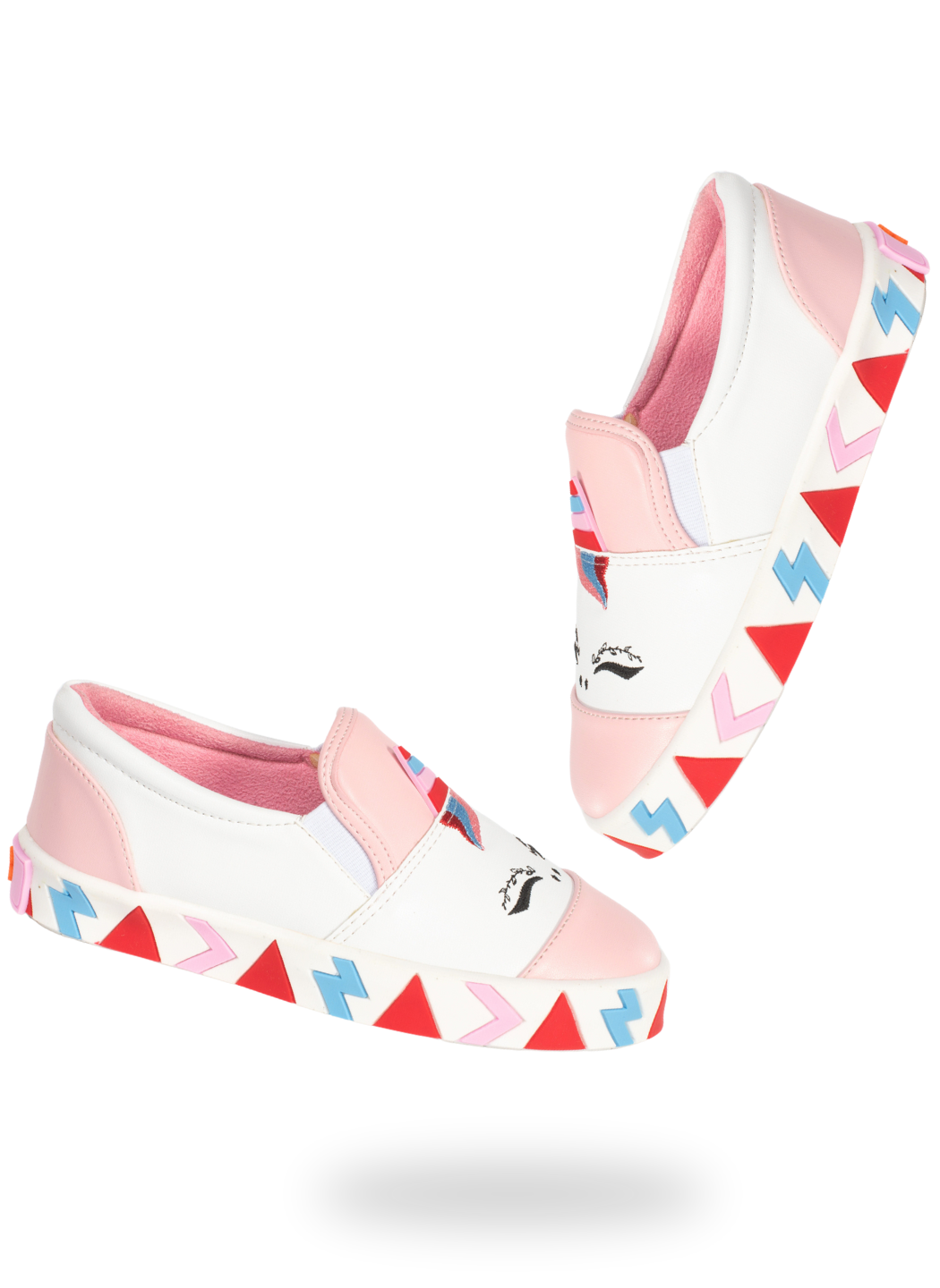 Unicorn Beyaz Lastikli Kız Sneakers - Casabony Kids
