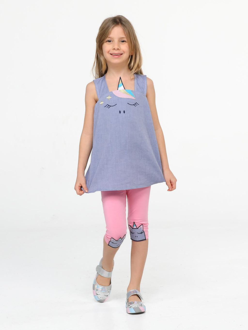 Unicorn Dokuma Tunik + Tayt Takım - Casabony Kids