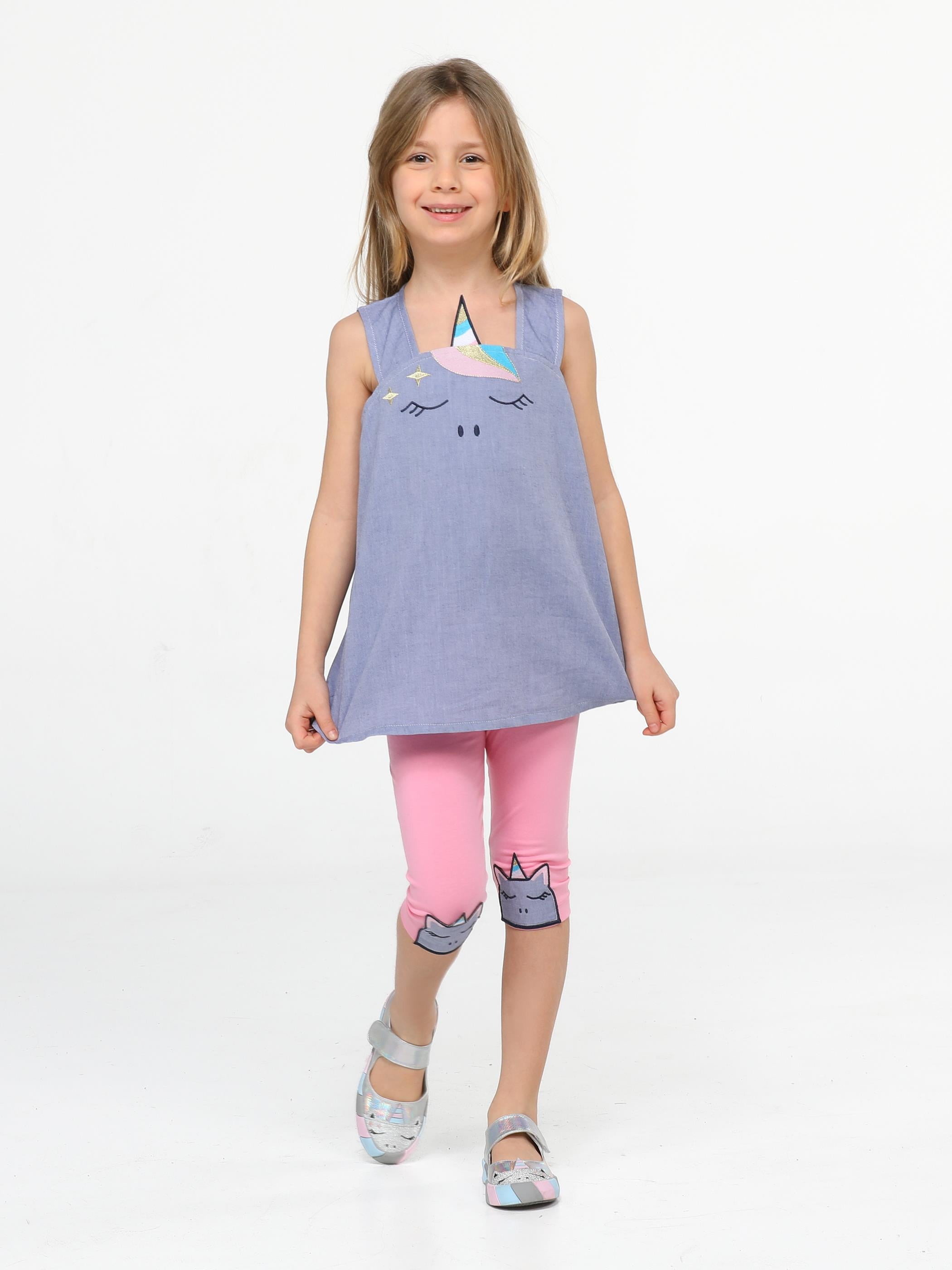 Unicorn Dokuma Tunik + Tayt Takım - Casabony Kids