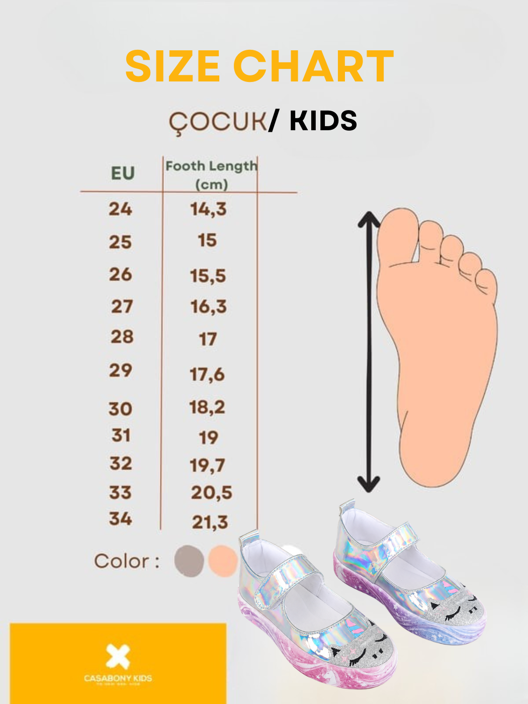 Unicorn Dream Hologram Kız Çocuk Babet Sneakers - Casabony Kids