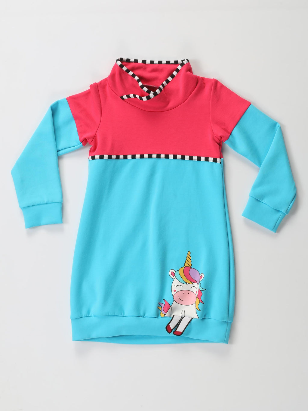 Unicorn Etek Detaylı Balon Kız Elbise - Casabony Kids