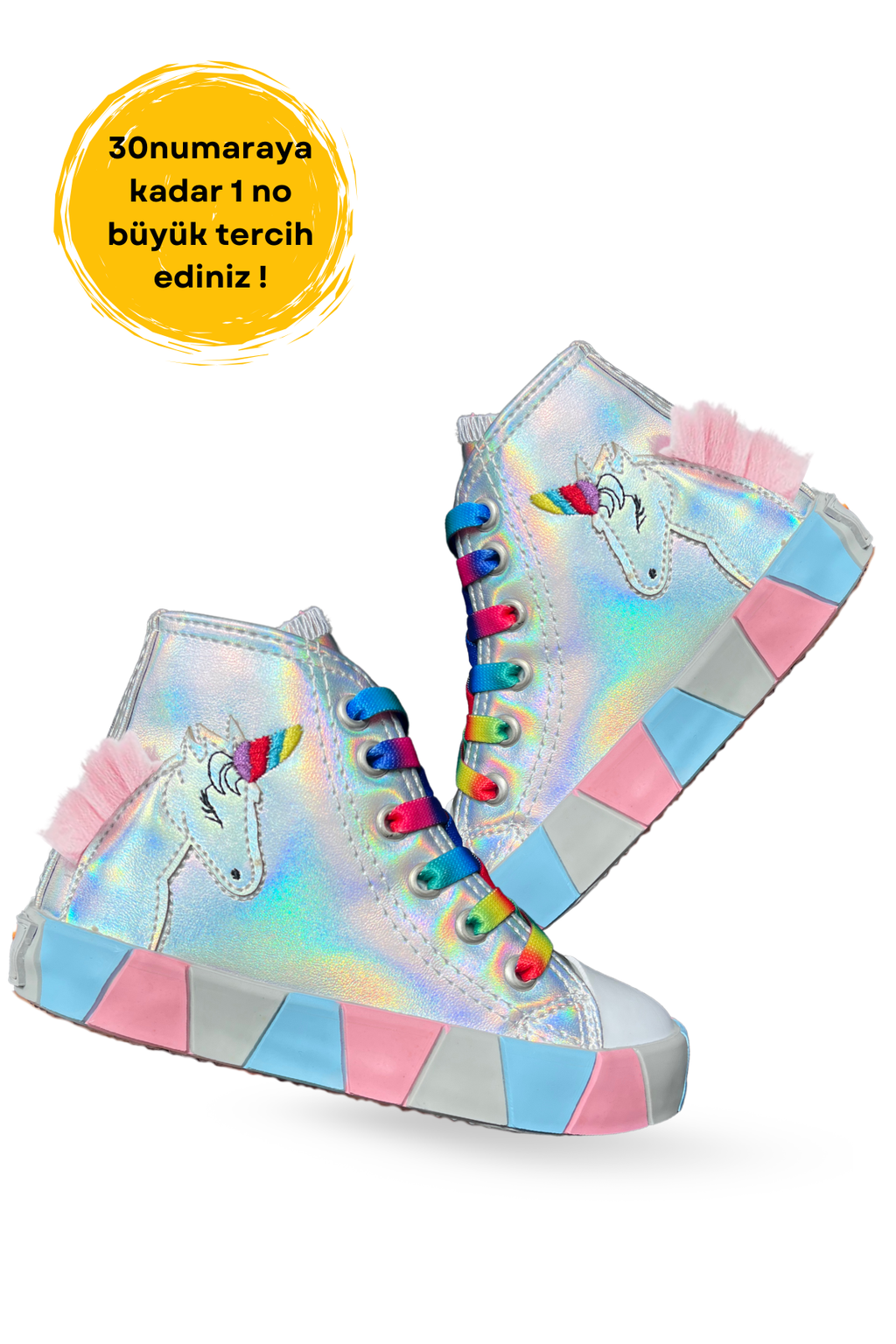 Unicorn Hologram Ortopedik Kız Sneakers - Casabony Kids