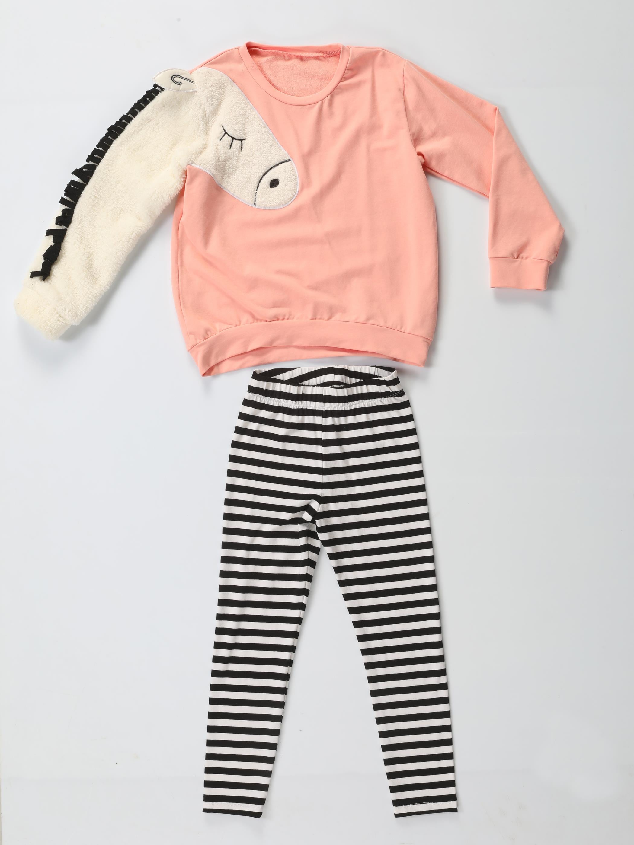 Unicorn Kollu Yumoş Sweat-Tayt Takım - Casabony Kids
