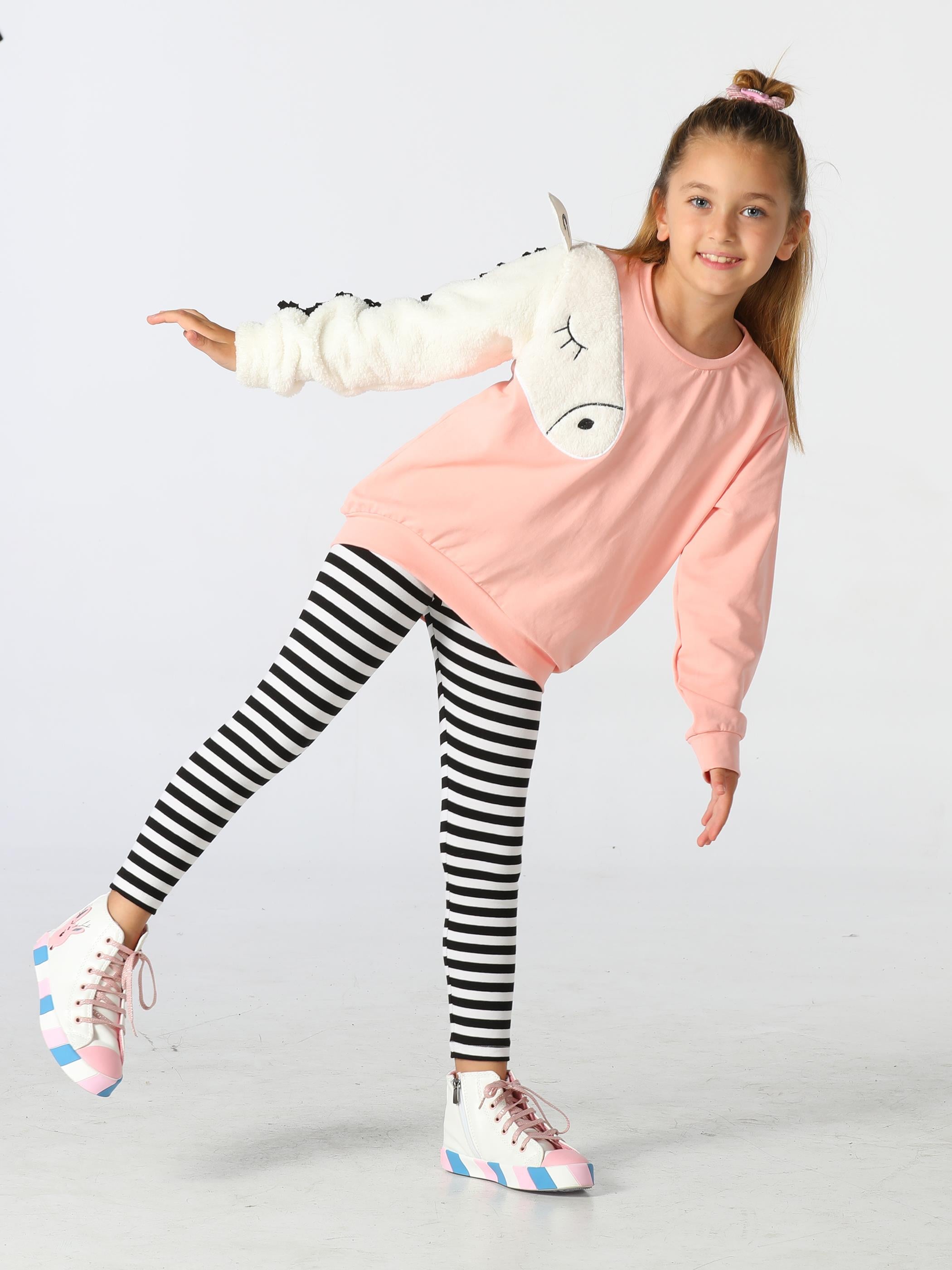 Unicorn Kollu Yumoş Sweat-Tayt Takım - Casabony Kids
