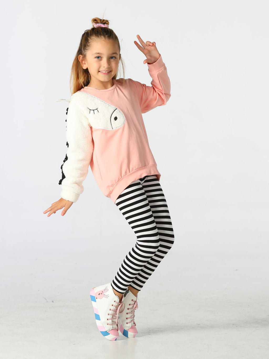 Unicorn Kollu Yumoş Sweat-Tayt Takım - Casabony Kids