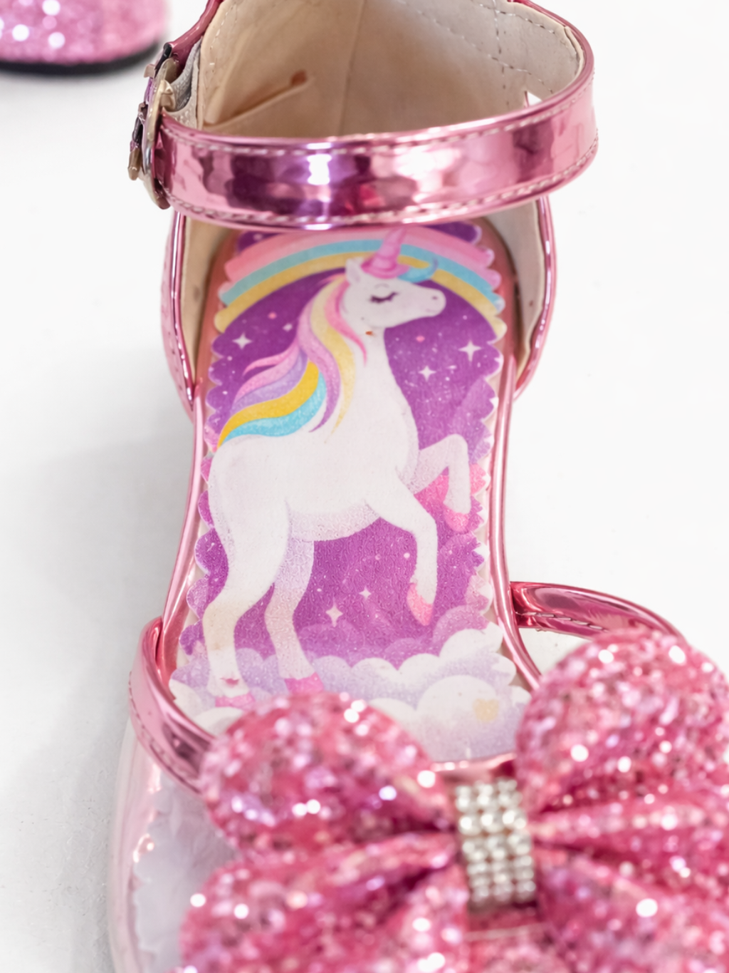 Unicorn Simli Abiye Kız Çocuk Yarım Topuk Ayakkabı - Casabony Kids