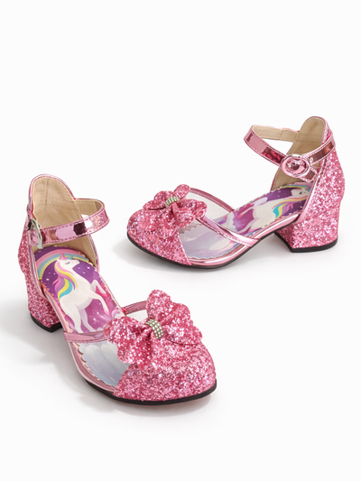 Unicorn Simli Abiye Kız Çocuk Yarım Topuk Ayakkabı - Casabony Kids