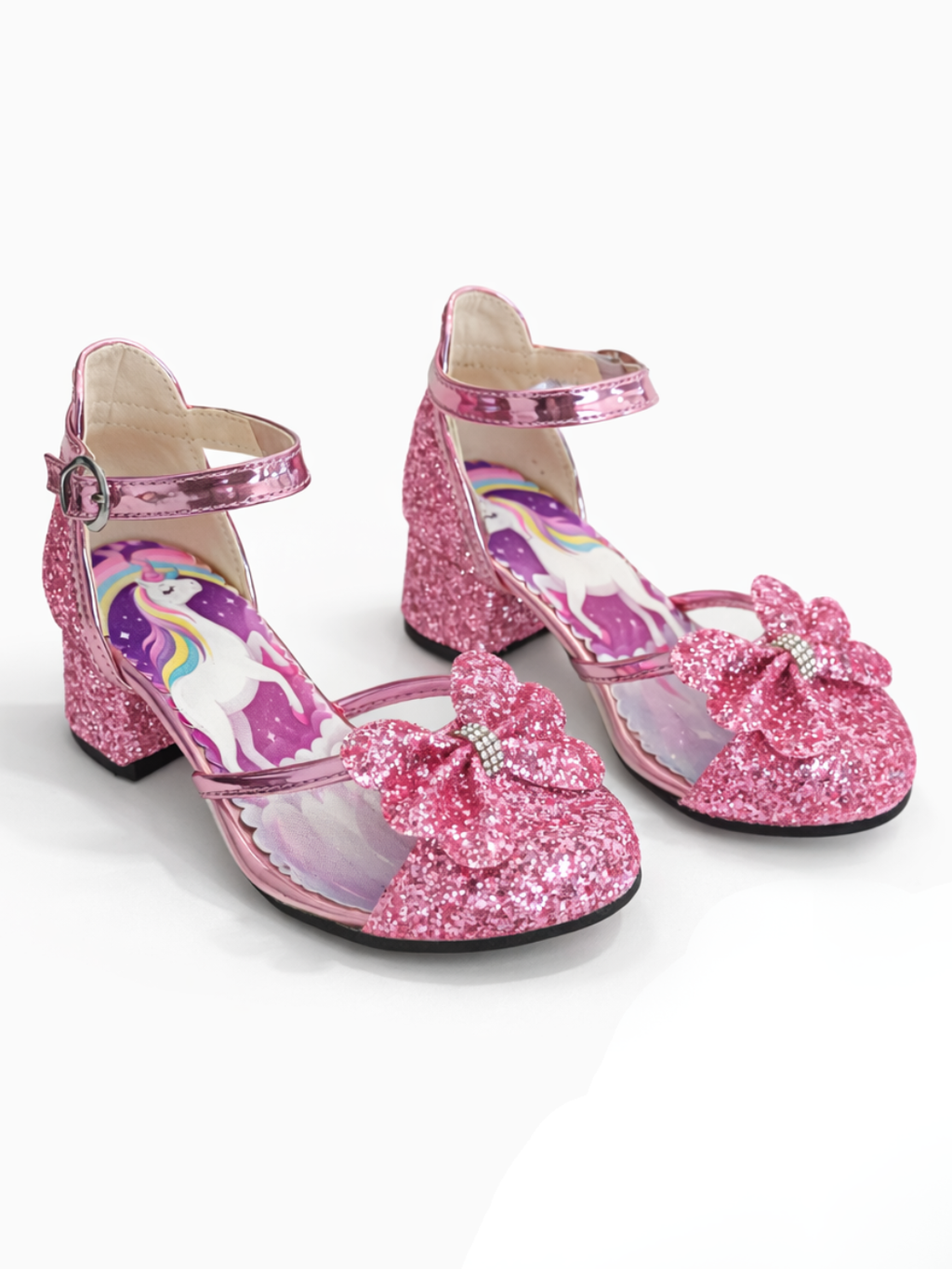 Unicorn Simli Abiye Kız Çocuk Yarım Topuk Ayakkabı - Casabony Kids