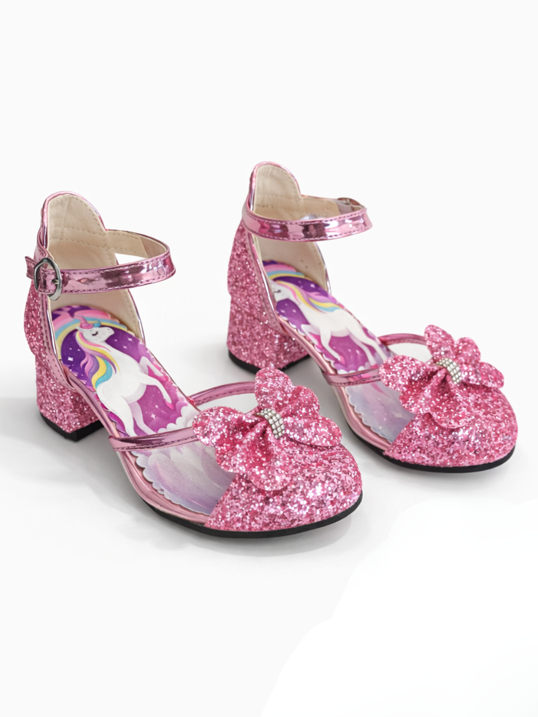 Unicorn Simli Abiye Kız Çocuk Yarım Topuk Ayakkabı - Casabony Kids