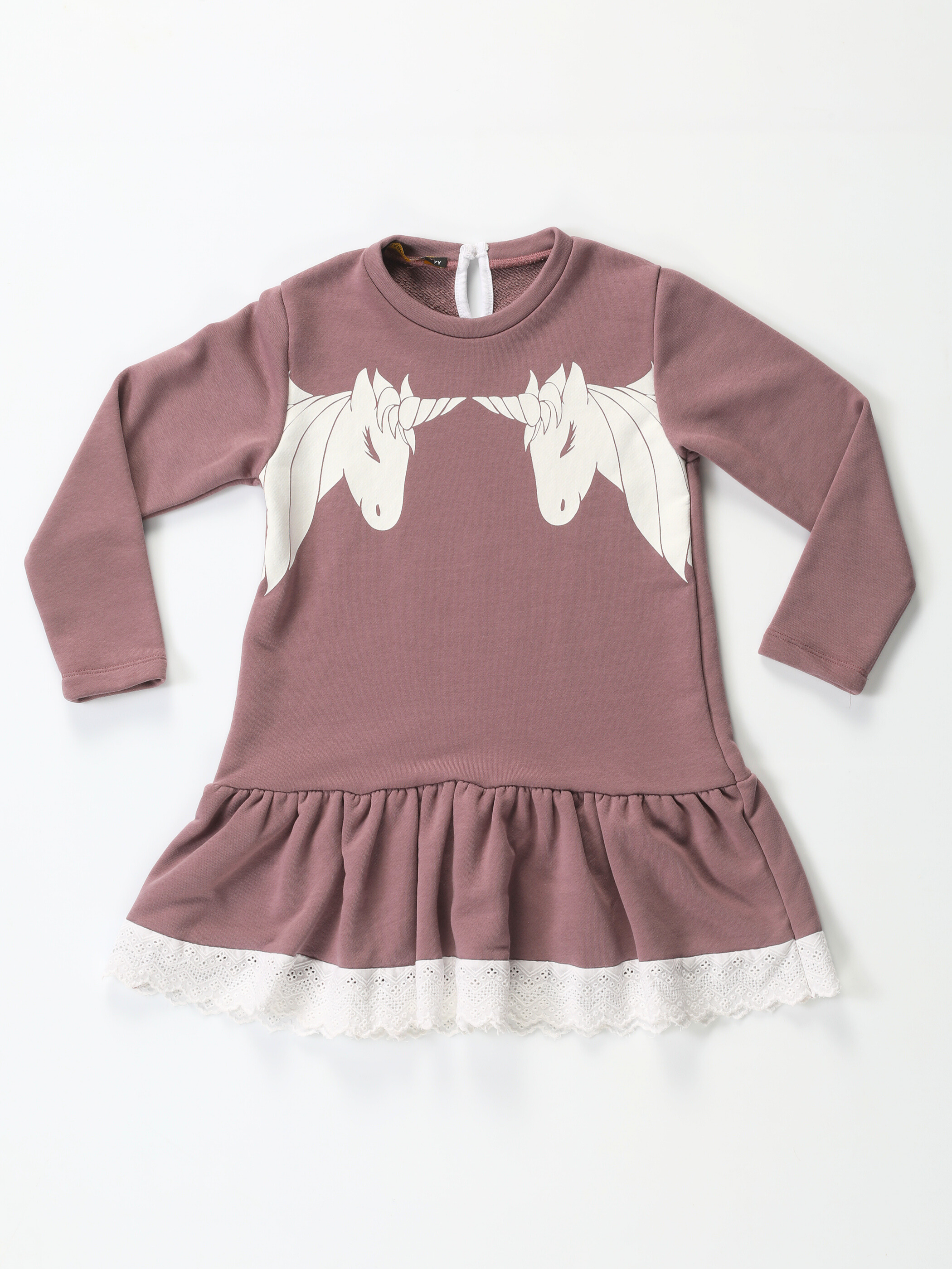 Unicorns Dantelli Lila Kız Elbise - Casabony Kids