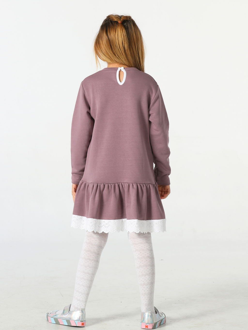 Unicorns Dantelli Lila Kız Elbise - Casabony Kids