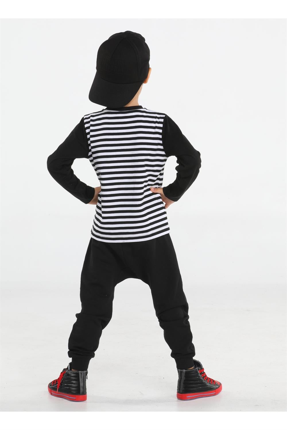 Up Çizgili Erkek Çocuk Pantolon + T-shirt Takım - Casabony Kids